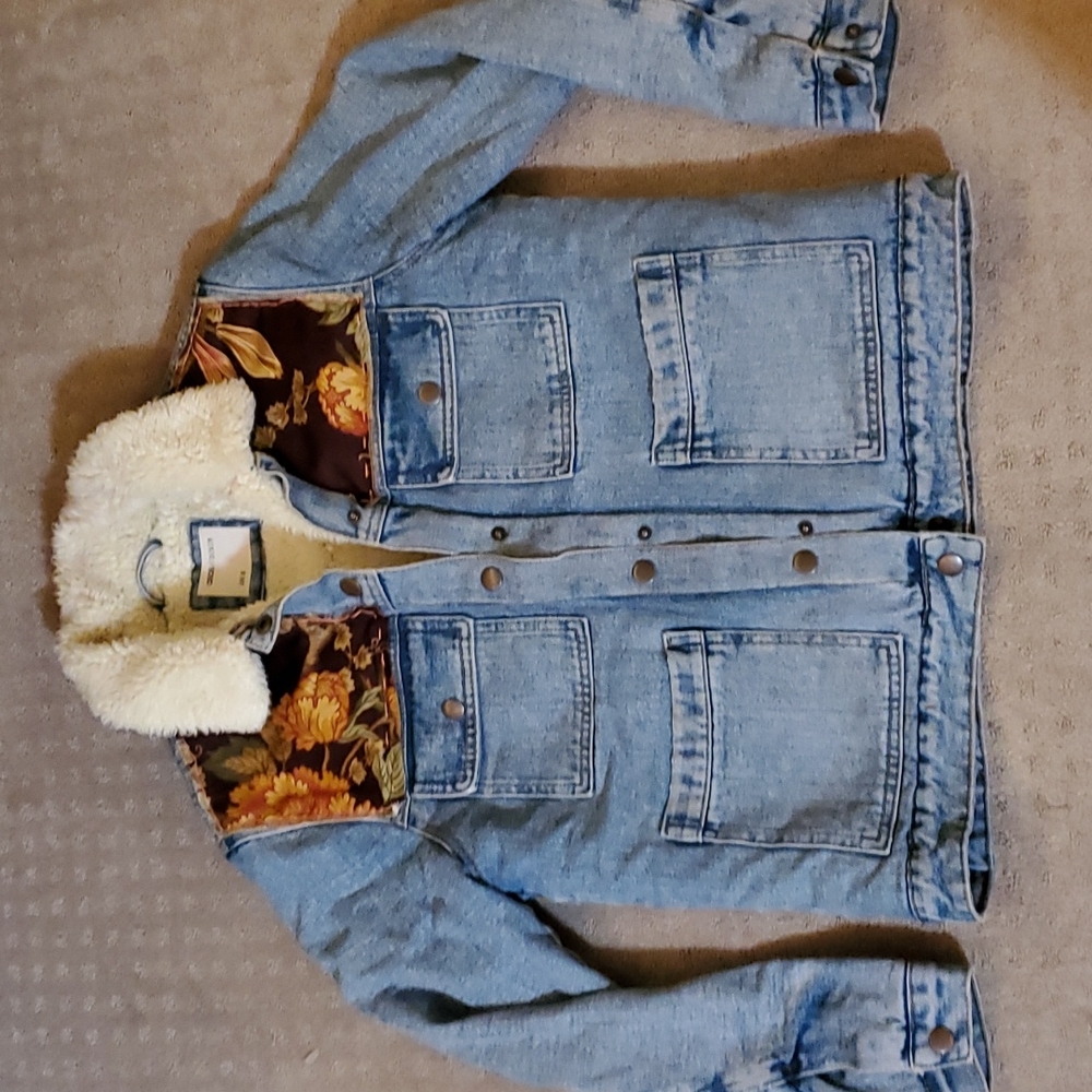 Custom Patch Sherpa Denim Jacket - image 2